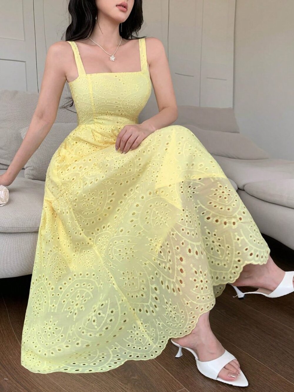 Yellow Boho Women's Casual Vacation Style Long Sundress
